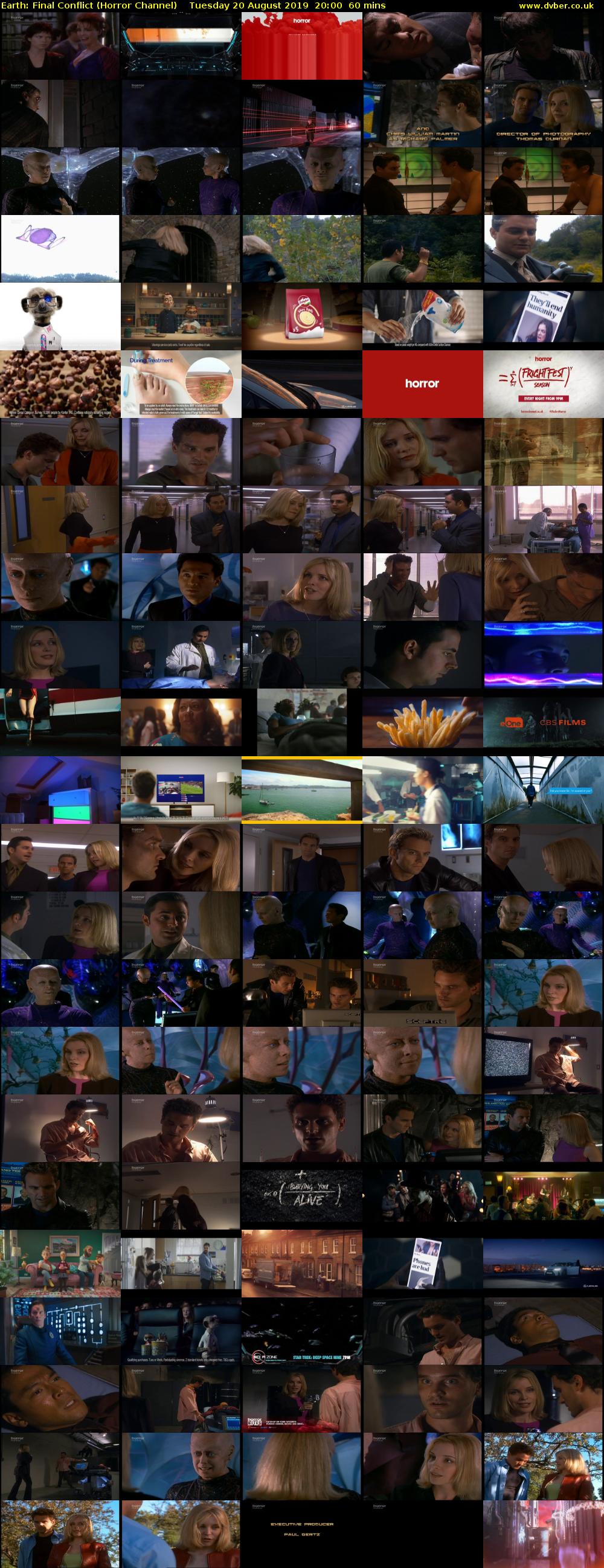 Earth: Final Conflict (Horror Channel) Tuesday 20 August 2019 20:00 - 21:00