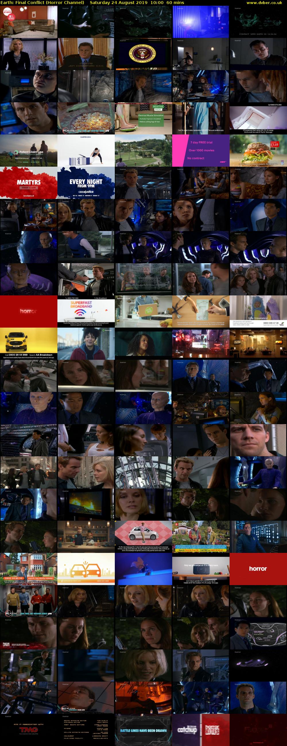 Earth: Final Conflict (Horror Channel) Saturday 24 August 2019 10:00 - 11:00