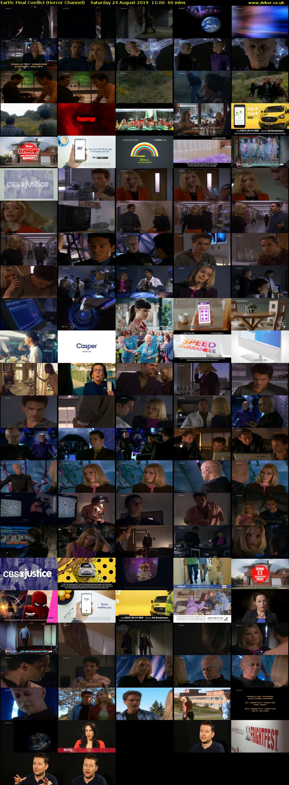 Earth: Final Conflict (Horror Channel) Saturday 24 August 2019 11:00 - 12:00