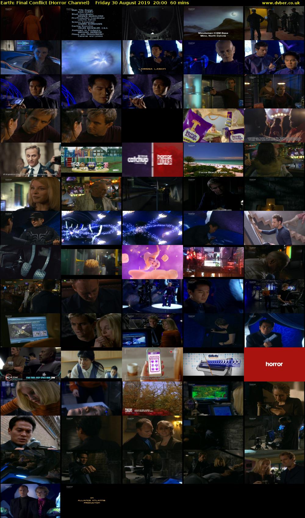 Earth: Final Conflict (Horror Channel) Friday 30 August 2019 20:00 - 21:00