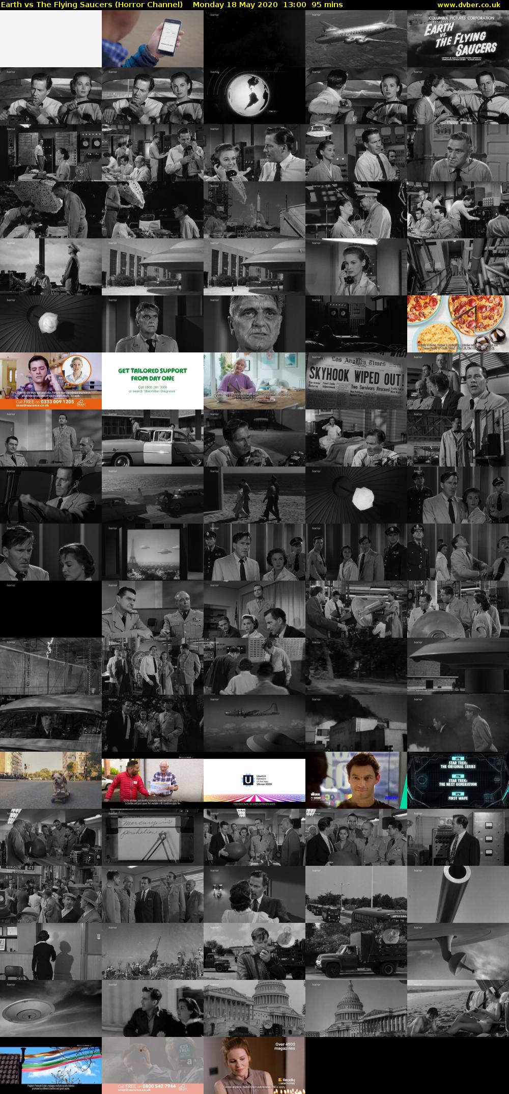 Earth vs The Flying Saucers (Horror Channel) Monday 18 May 2020 13:00 - 14:35