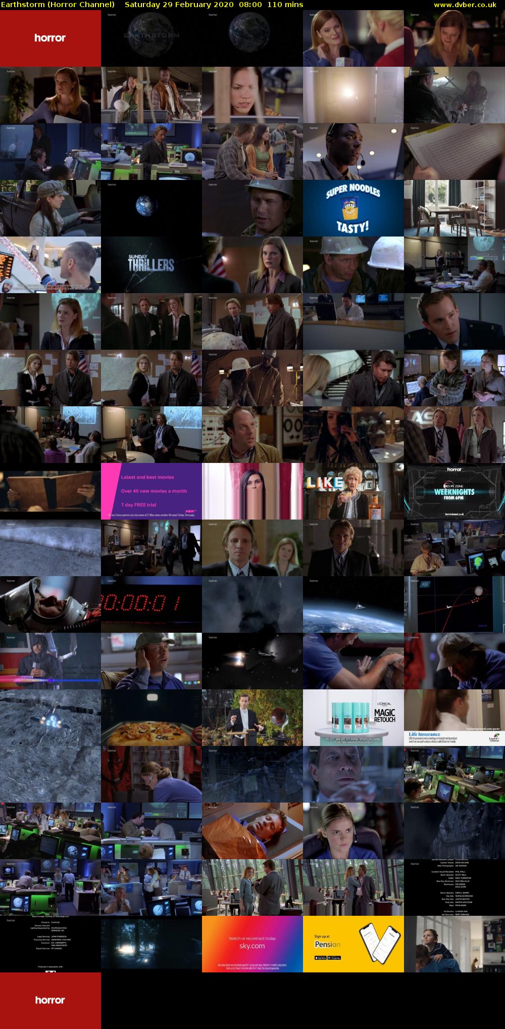 Earthstorm (Horror Channel) Saturday 29 February 2020 08:00 - 09:50
