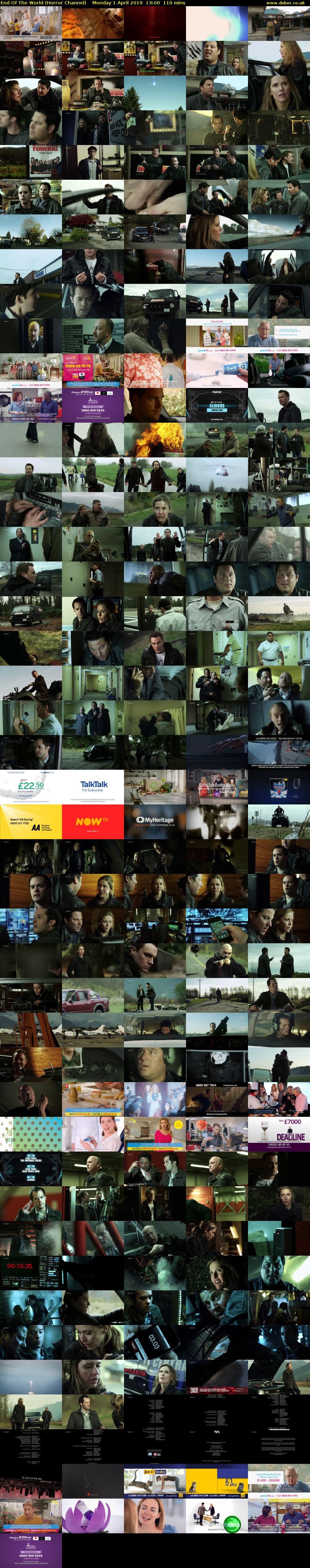 End Of The World (Horror Channel) Monday 1 April 2019 13:00 - 14:50