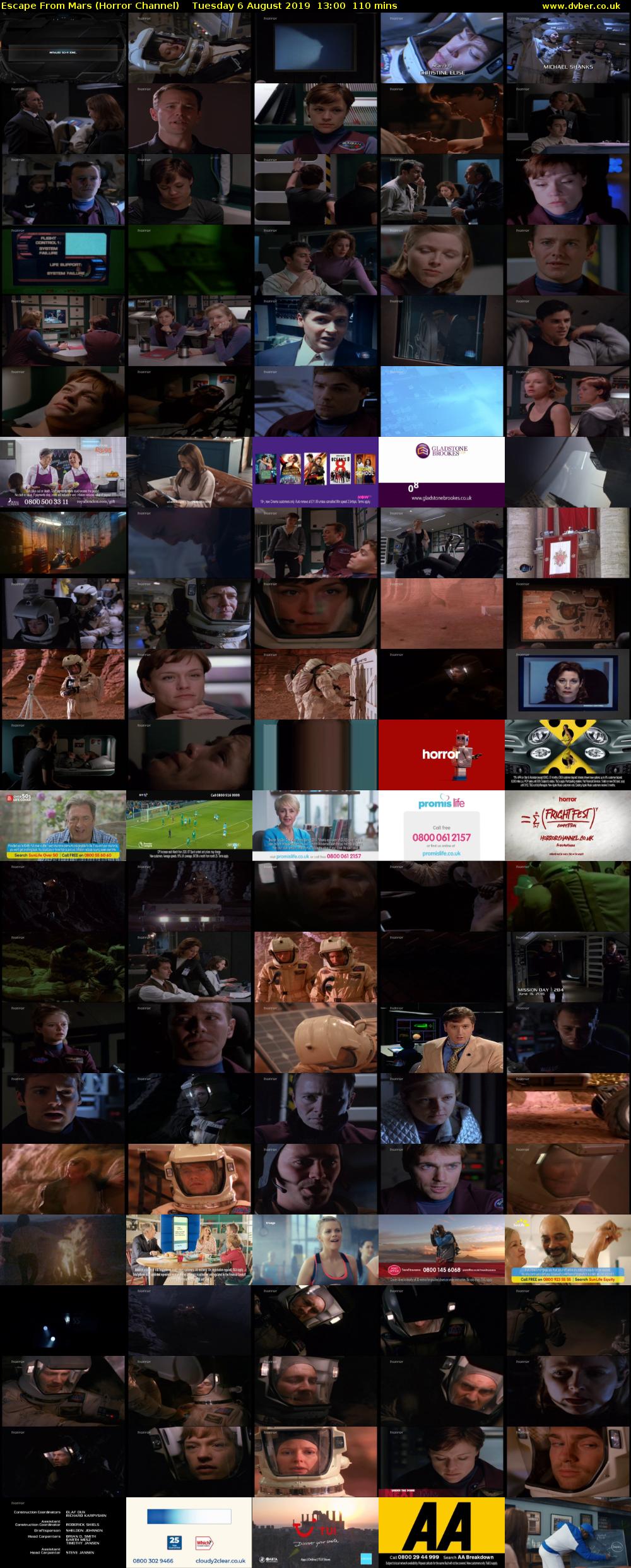 Escape From Mars (Horror Channel) Tuesday 6 August 2019 13:00 - 14:50