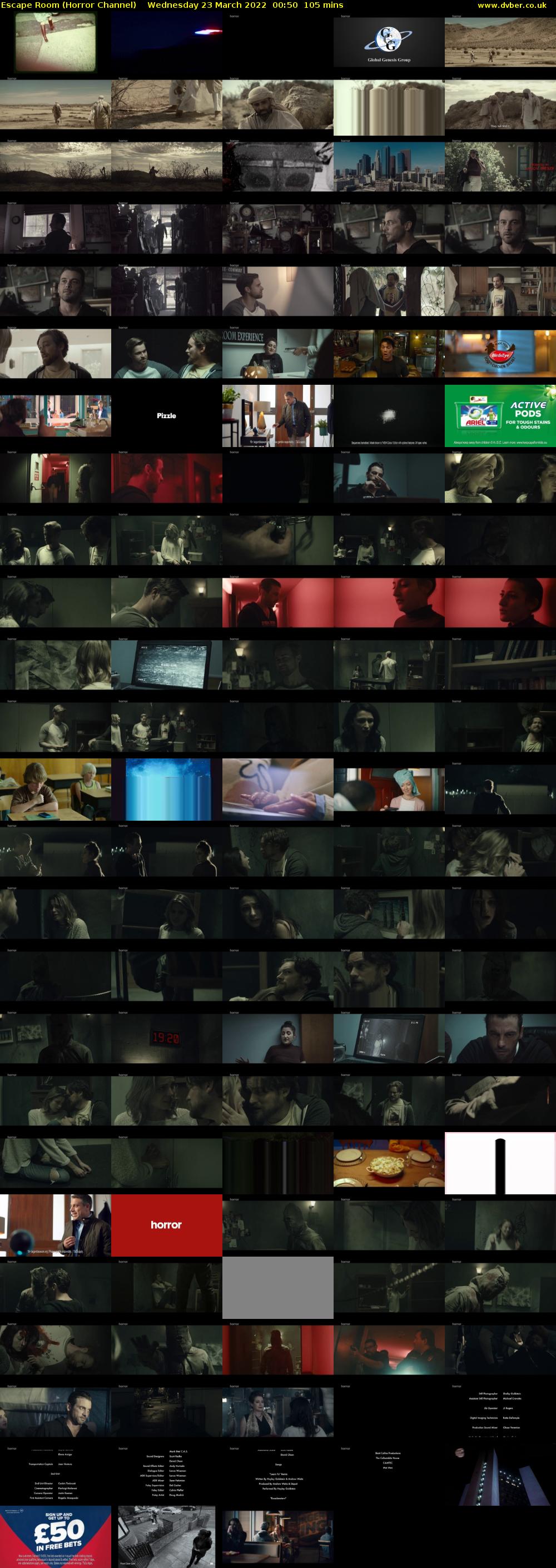Escape Room (Horror Channel) Wednesday 23 March 2022 00:50 - 02:35