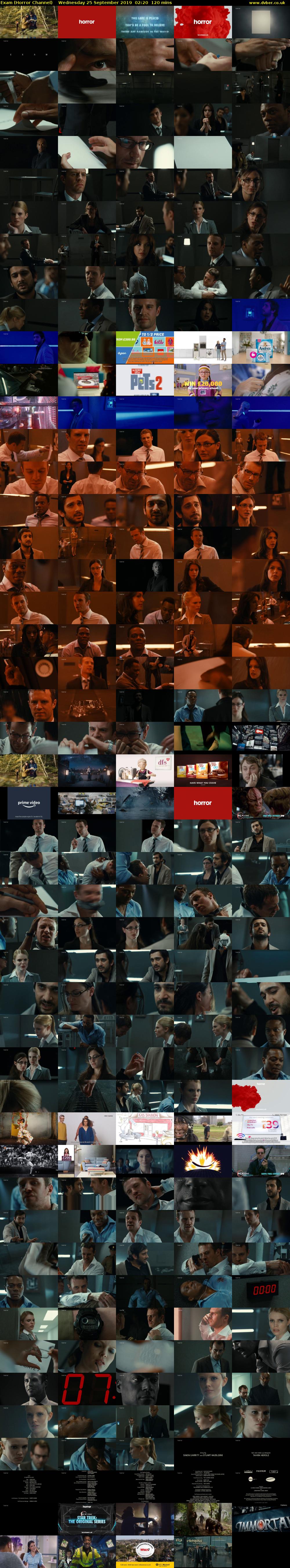 Exam (Horror Channel) Wednesday 25 September 2019 02:20 - 04:20