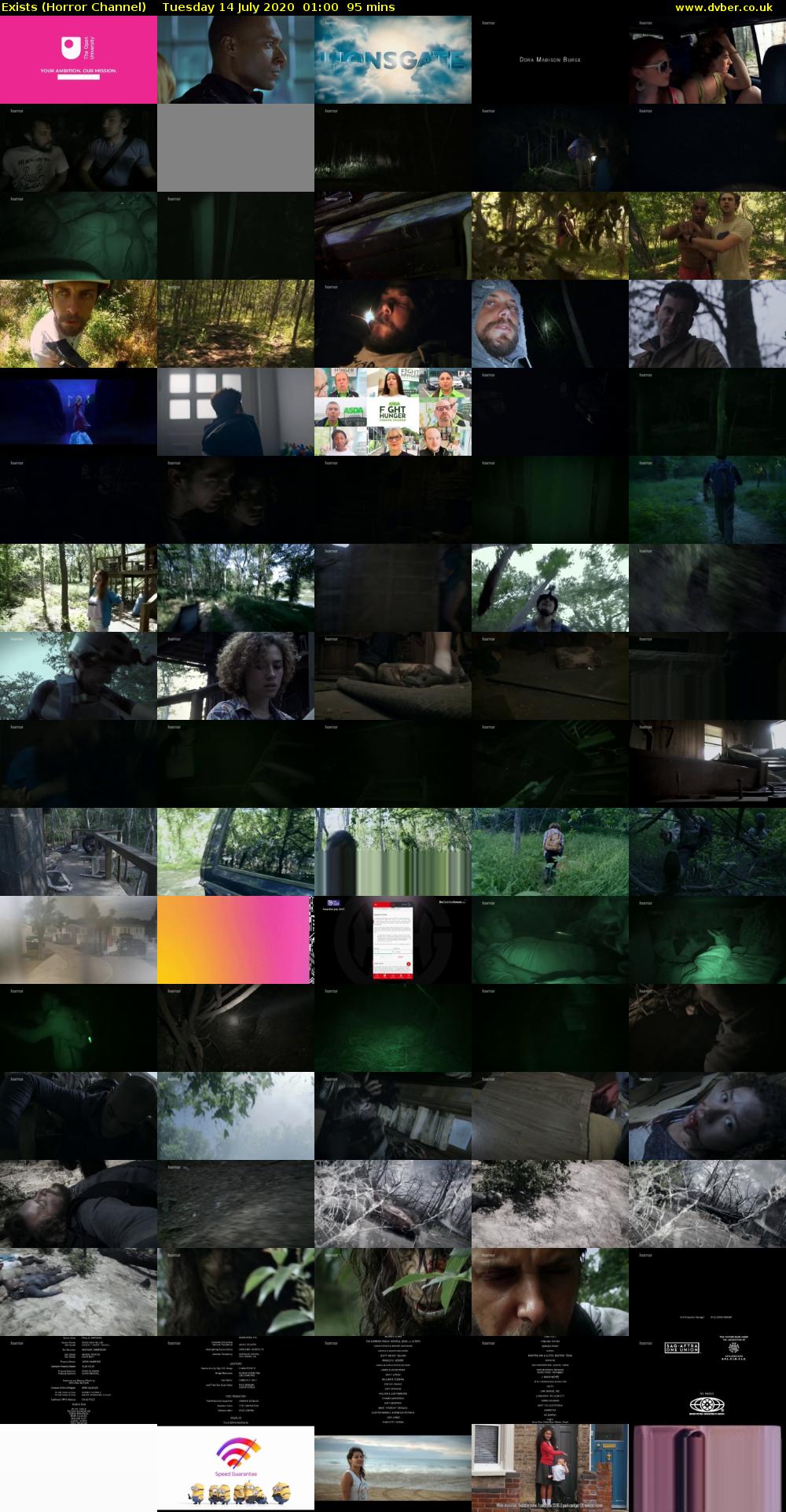 Exists (Horror Channel) Tuesday 14 July 2020 01:00 - 02:35