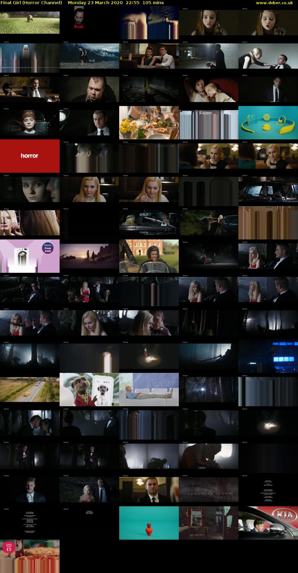 Final Girl (Horror Channel) Monday 23 March 2020 22:55 - 00:40