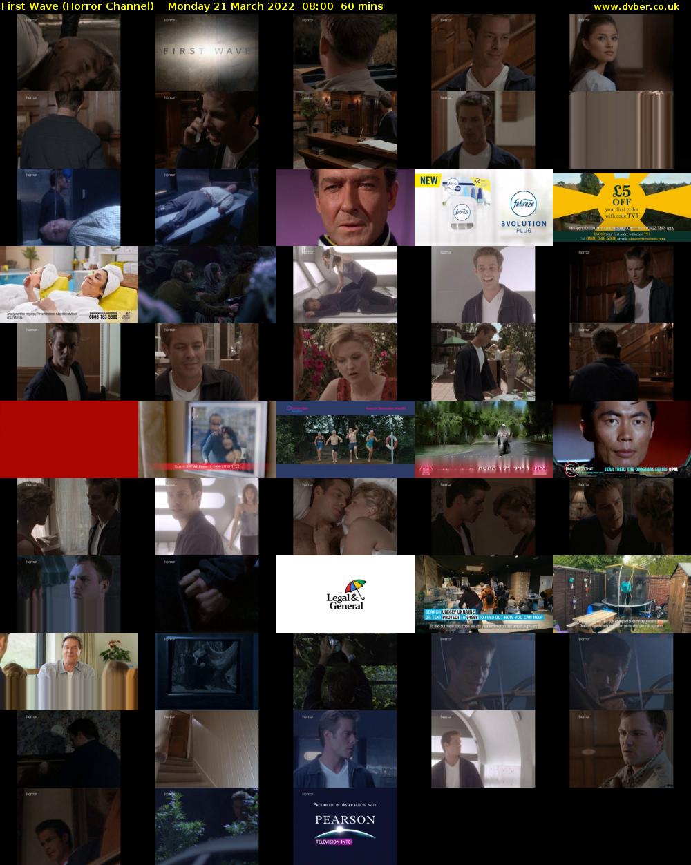 First Wave (Horror Channel) Monday 21 March 2022 08:00 - 09:00