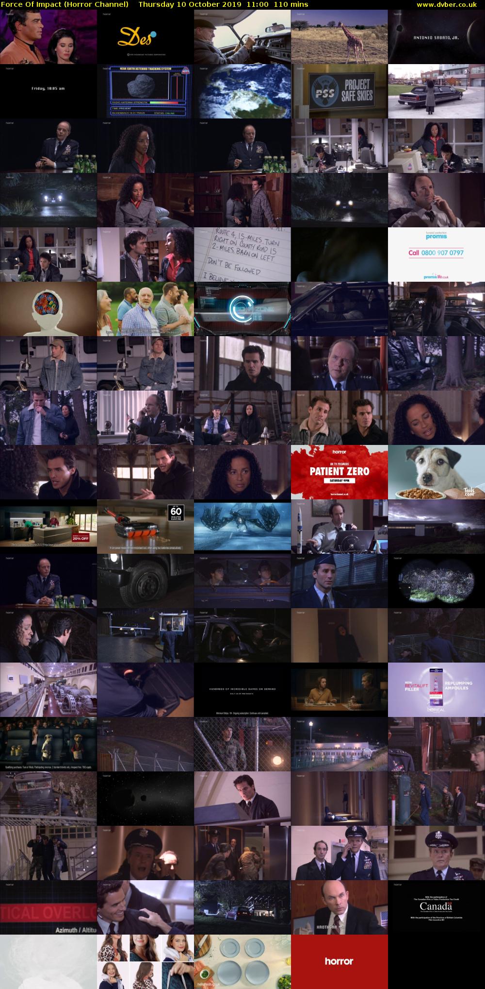 Force Of Impact (Horror Channel) Thursday 10 October 2019 11:00 - 12:50