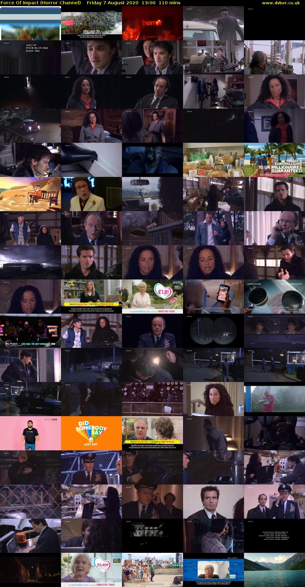 Force Of Impact (Horror Channel) Friday 7 August 2020 13:00 - 14:50