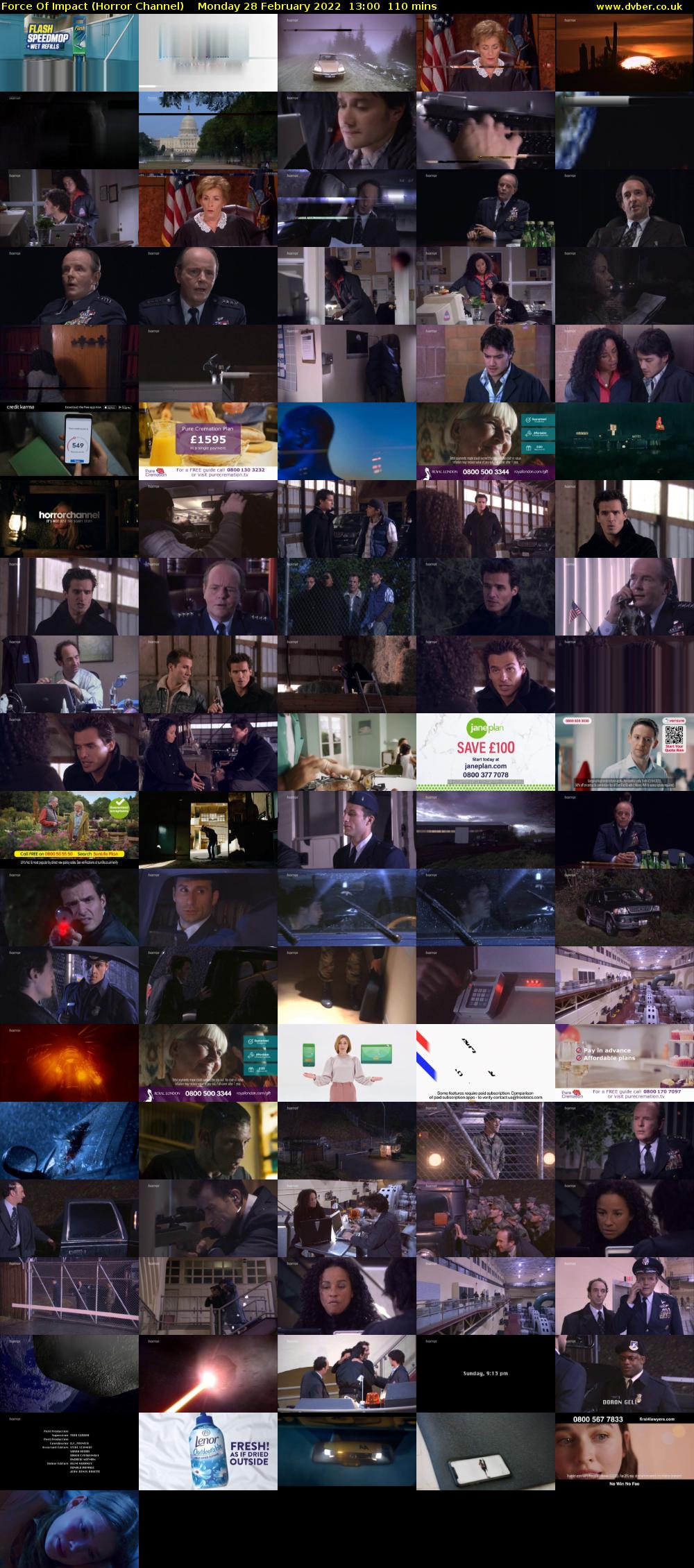 Force Of Impact (Horror Channel) Monday 28 February 2022 13:00 - 14:50