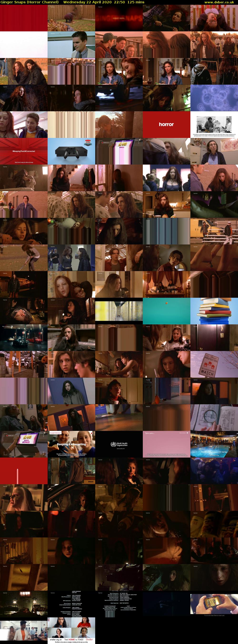 Ginger Snaps (Horror Channel) Wednesday 22 April 2020 22:50 - 00:55