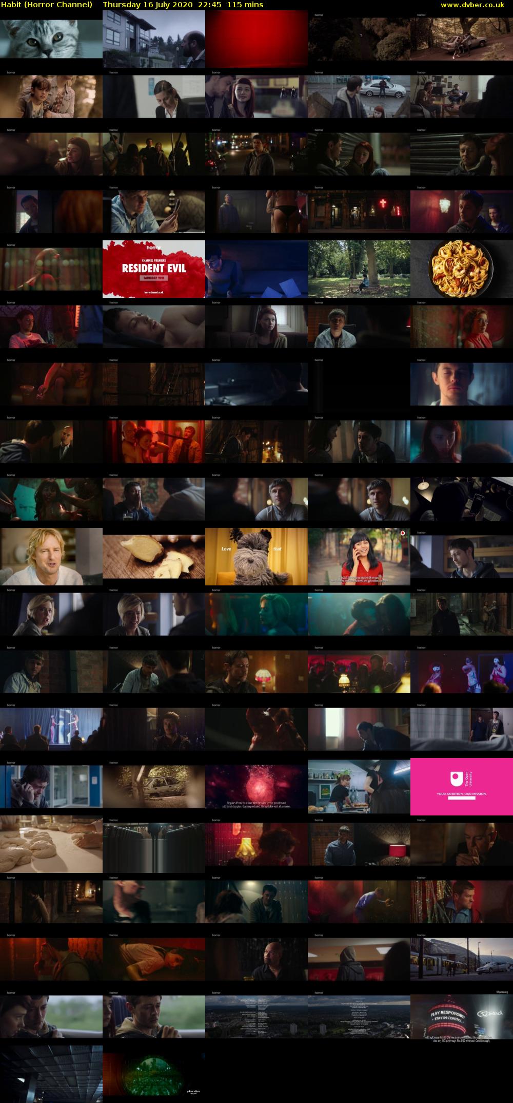 Habit (Horror Channel) Thursday 16 July 2020 22:45 - 00:40
