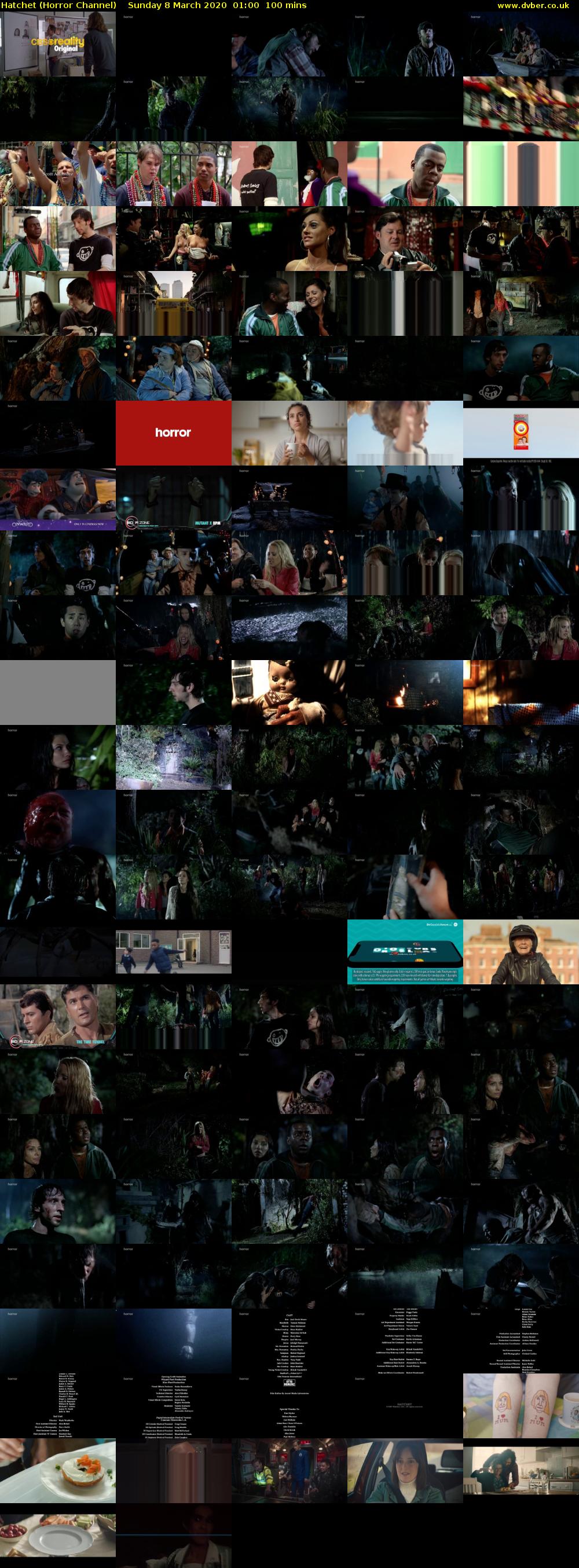 Hatchet (Horror Channel) Sunday 8 March 2020 01:00 - 02:40