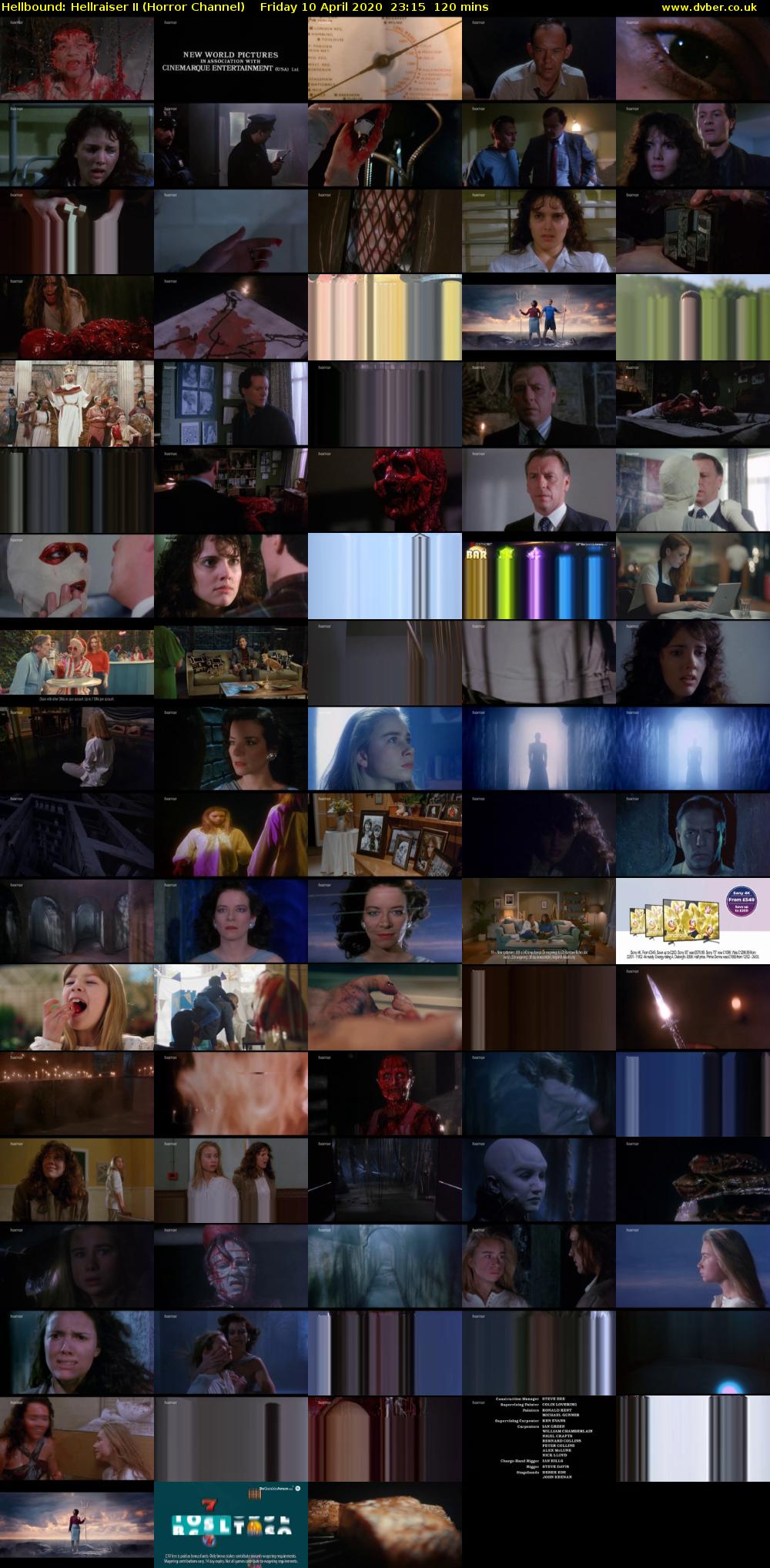 Hellbound: Hellraiser II (Horror Channel) Friday 10 April 2020 23:15 - 01:15