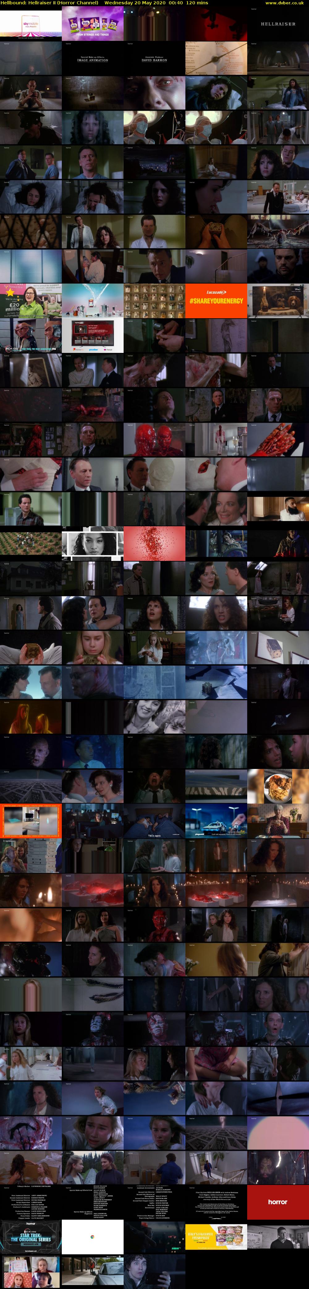 Hellbound: Hellraiser II (Horror Channel) Wednesday 20 May 2020 00:40 - 02:40