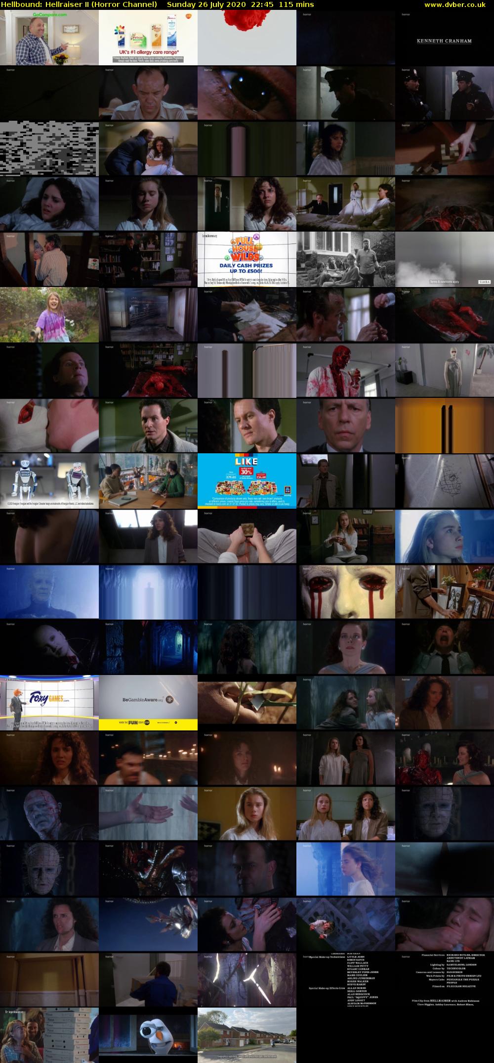Hellbound: Hellraiser II (Horror Channel) Sunday 26 July 2020 22:45 - 00:40