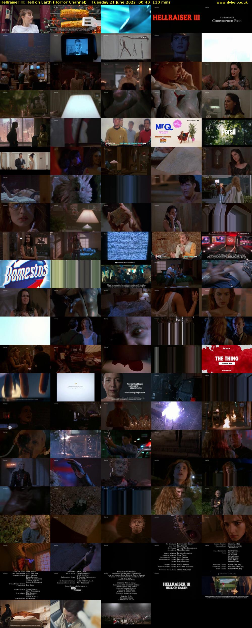 Hellraiser III: Hell on Earth (Horror Channel) Tuesday 21 June 2022 00:40 - 02:30