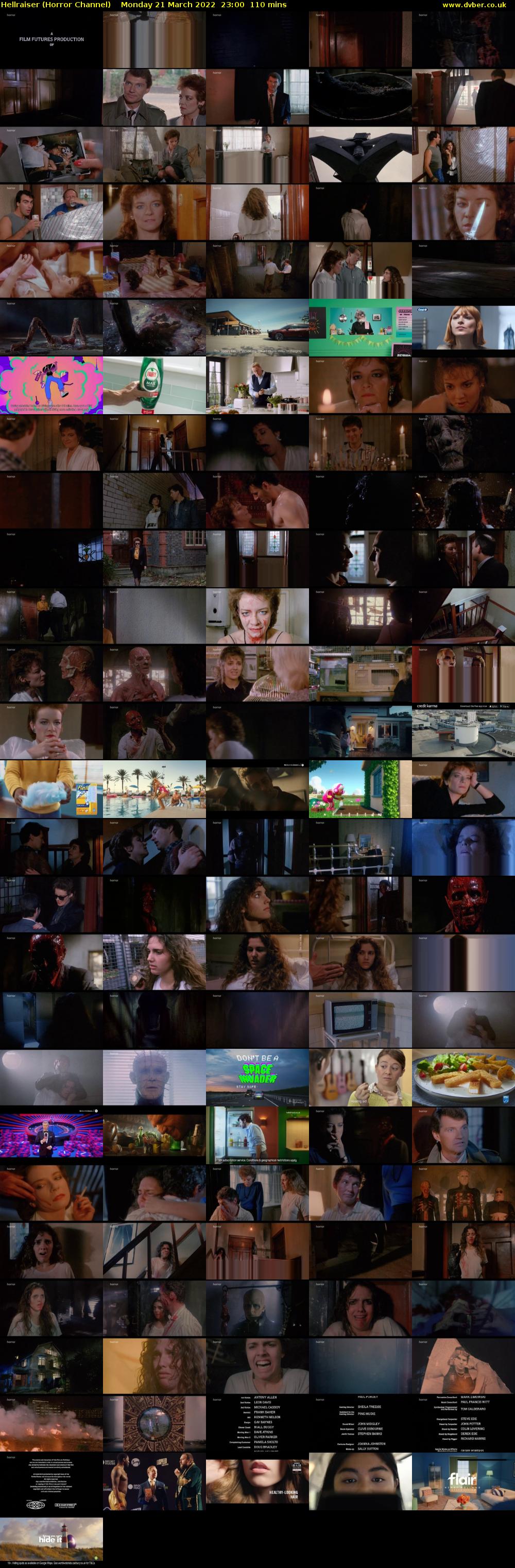 Hellraiser (Horror Channel) Monday 21 March 2022 23:00 - 00:50