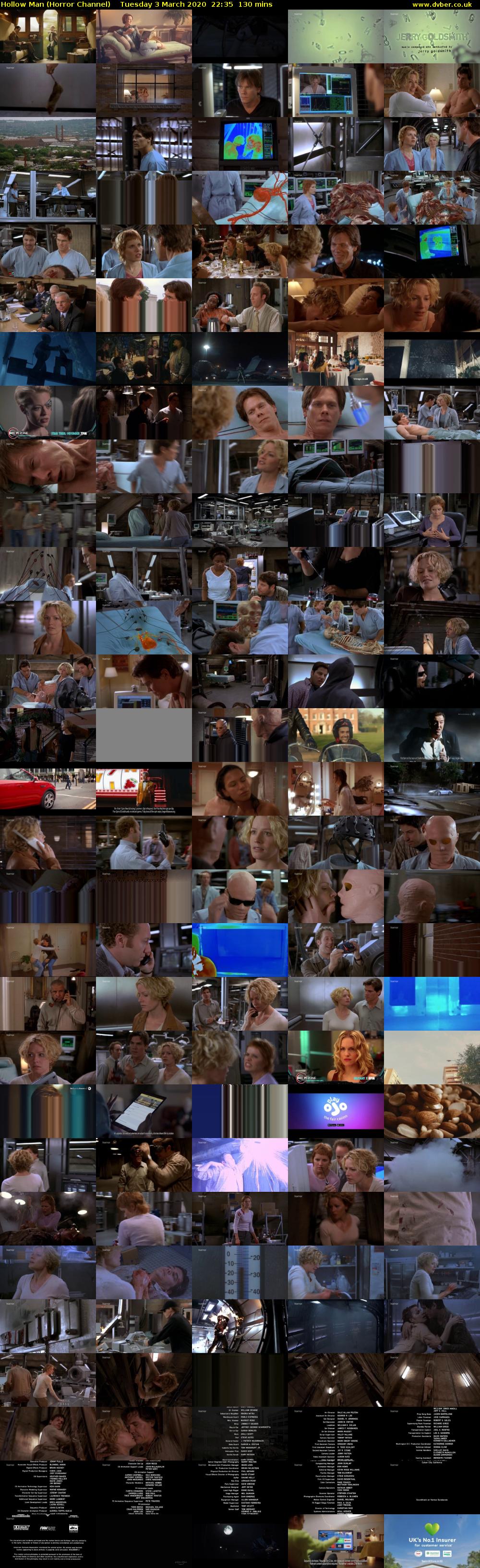 Hollow Man (Horror Channel) Tuesday 3 March 2020 22:35 - 00:45