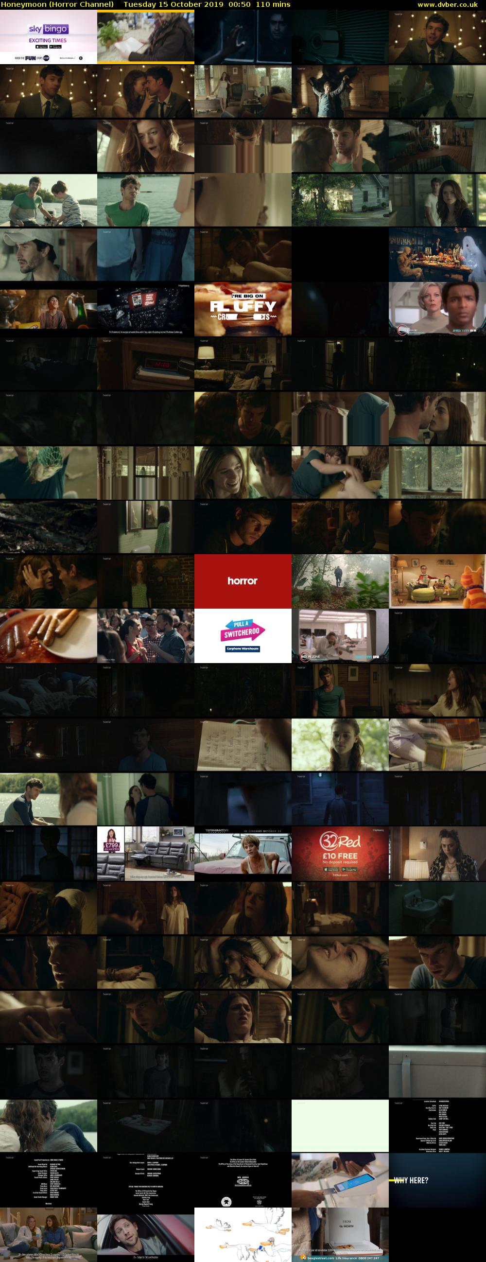Honeymoon (Horror Channel) Tuesday 15 October 2019 00:50 - 02:40
