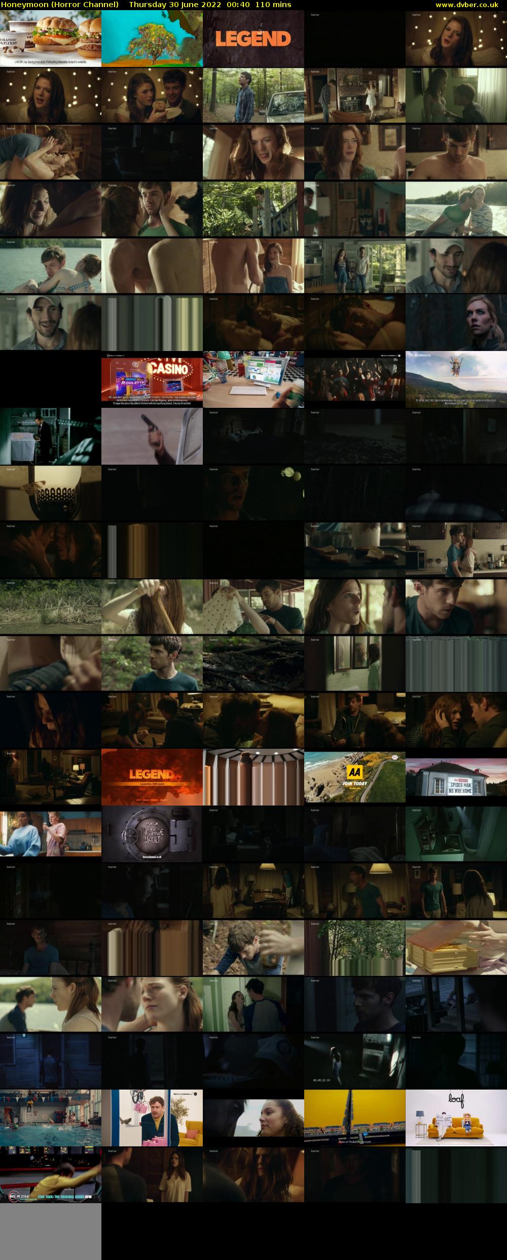 Honeymoon (Horror Channel) Thursday 30 June 2022 00:40 - 02:30