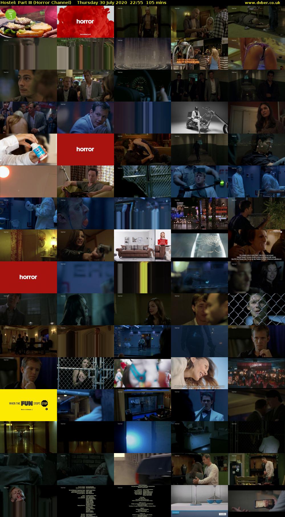 Hostel: Part III (Horror Channel) Thursday 30 July 2020 22:55 - 00:40