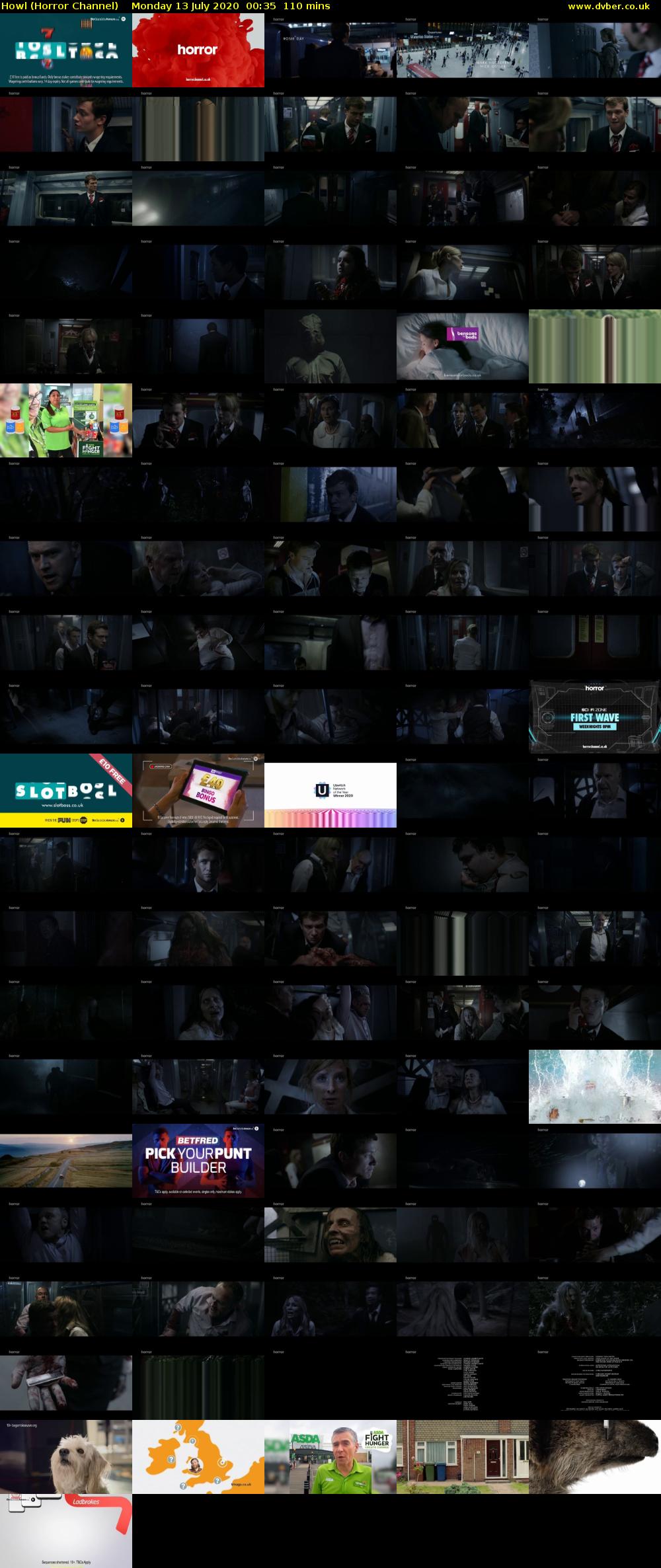 Howl (Horror Channel) Monday 13 July 2020 00:35 - 02:25