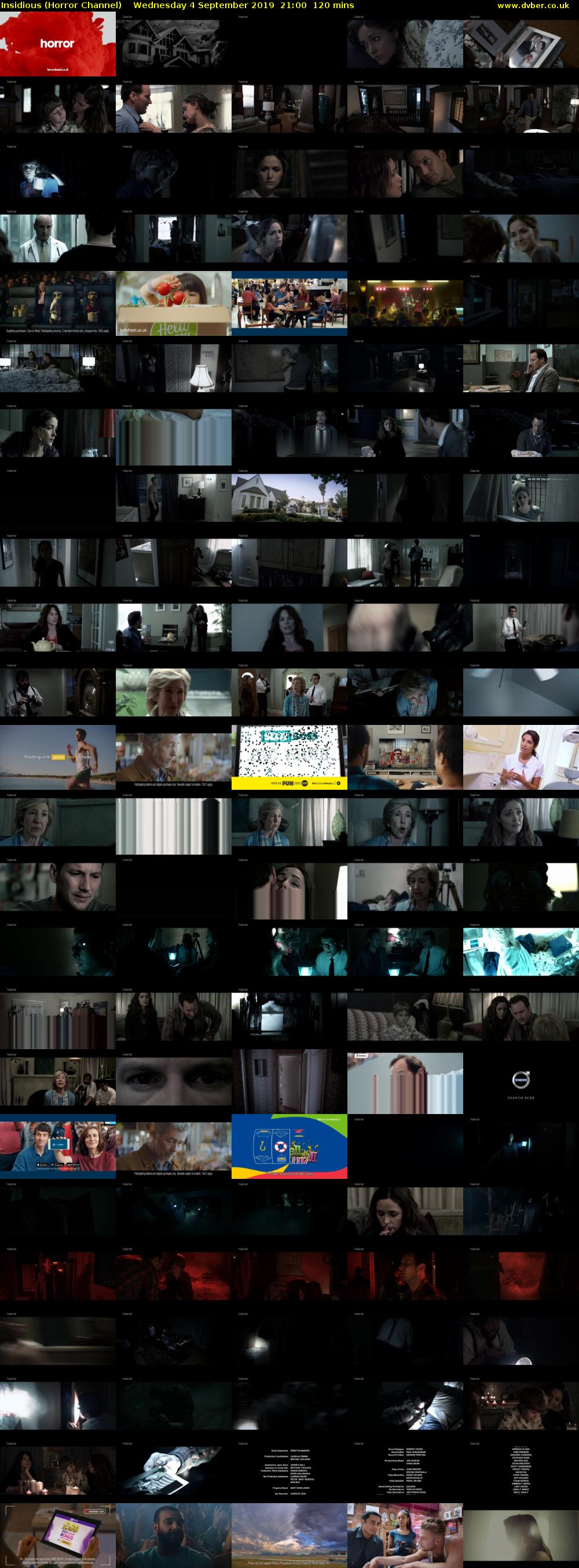 Insidious (Horror Channel) Wednesday 4 September 2019 21:00 - 23:00