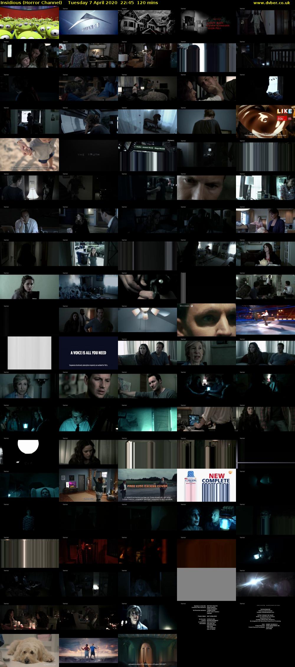 Insidious (Horror Channel) Tuesday 7 April 2020 22:45 - 00:45