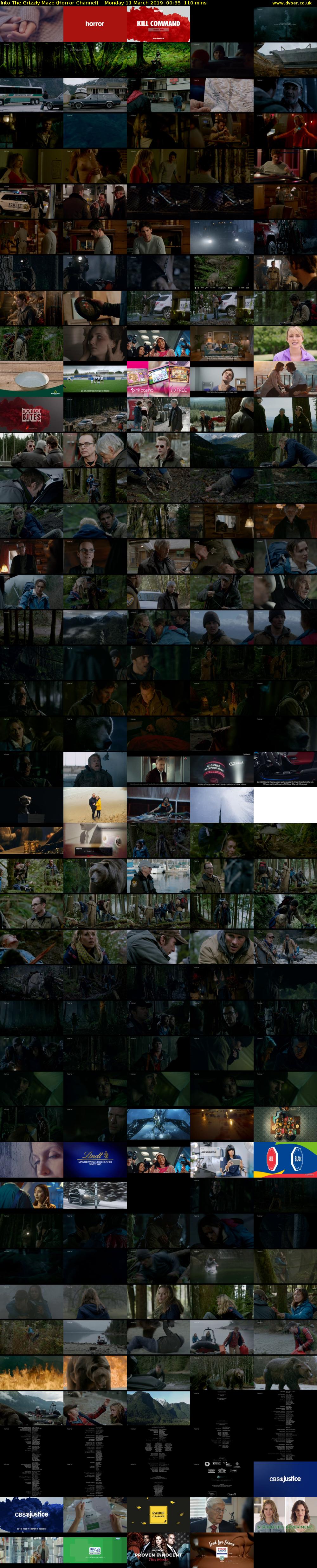 Into The Grizzly Maze (Horror Channel) Monday 11 March 2019 00:35 - 02:25