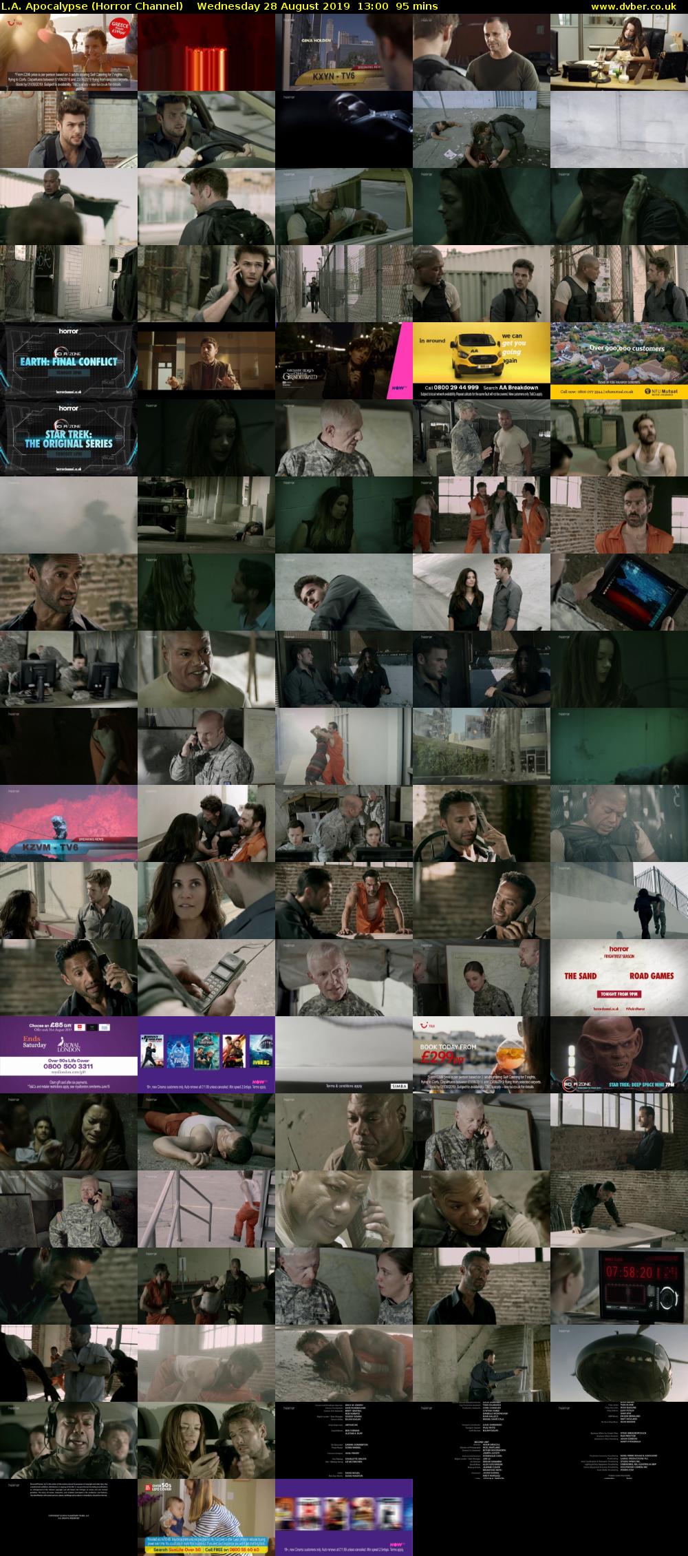 L.A. Apocalypse (Horror Channel) Wednesday 28 August 2019 13:00 - 14:35