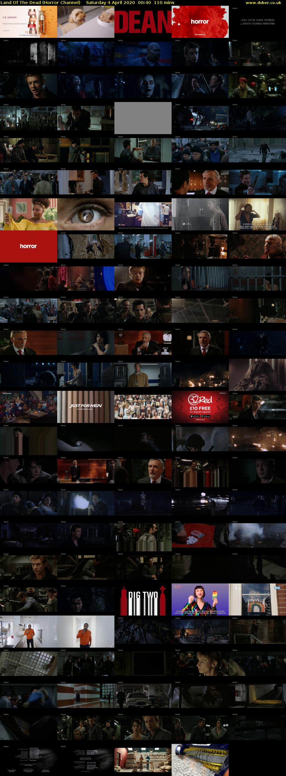 Land Of The Dead (Horror Channel) Saturday 4 April 2020 00:40 - 02:30