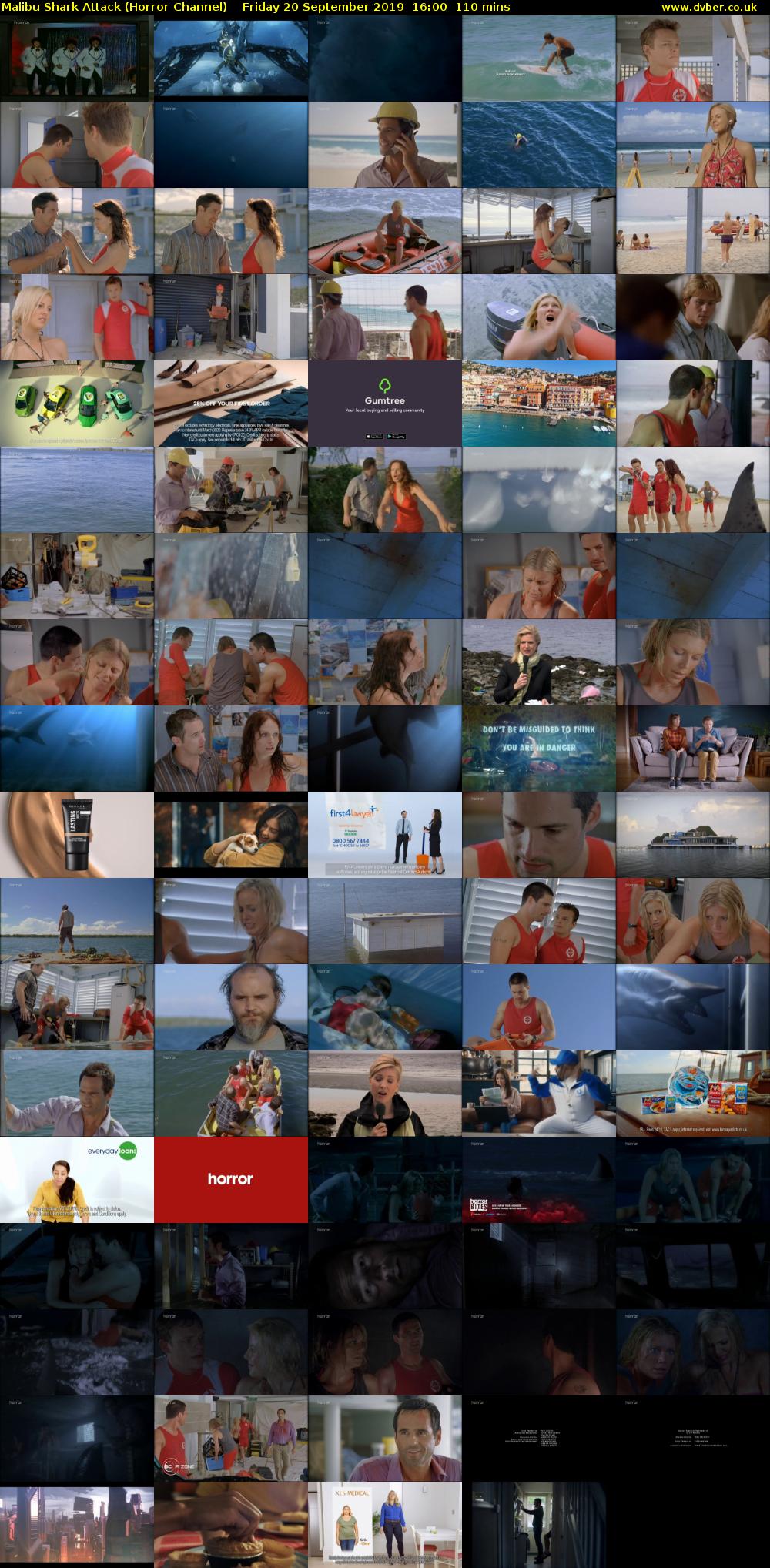 Malibu Shark Attack (Horror Channel) Friday 20 September 2019 16:00 - 17:50