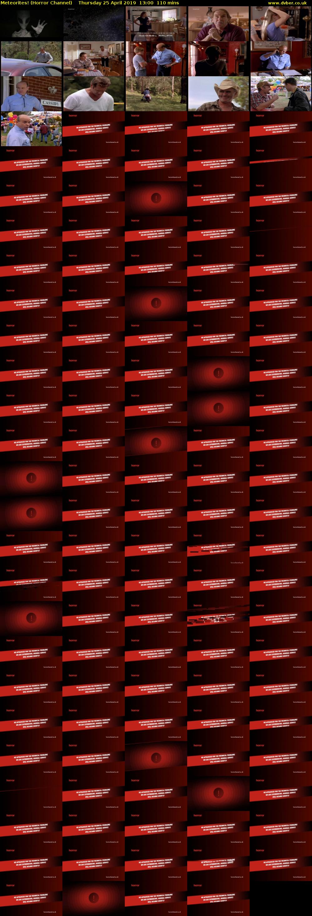 Meteorites! (Horror Channel) Thursday 25 April 2019 13:00 - 14:50