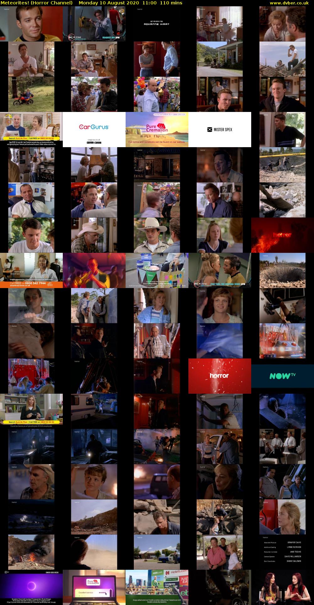 Meteorites! (Horror Channel) Monday 10 August 2020 11:00 - 12:50