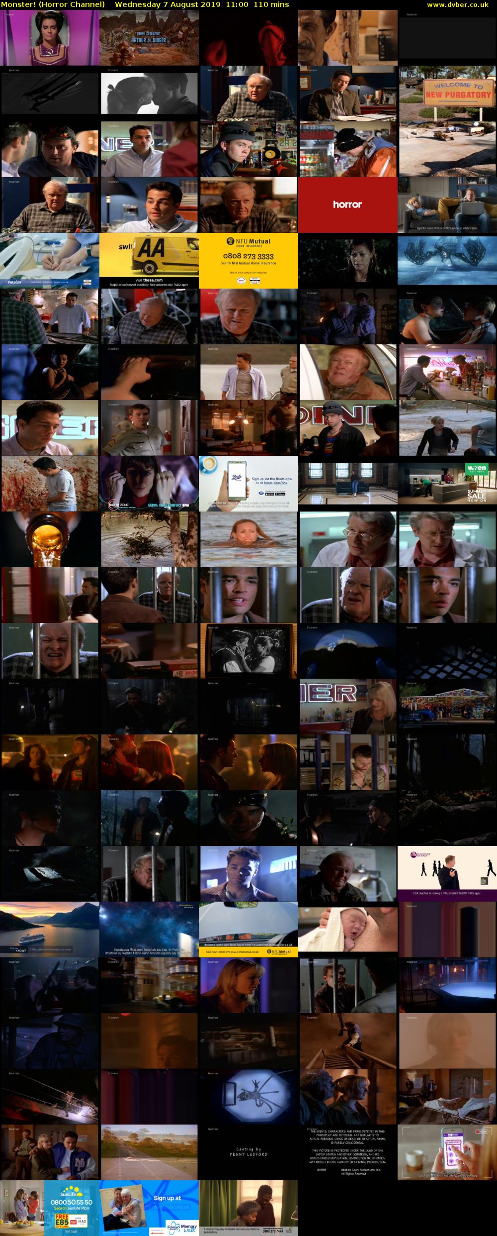 Monster! (Horror Channel) Wednesday 7 August 2019 11:00 - 12:50