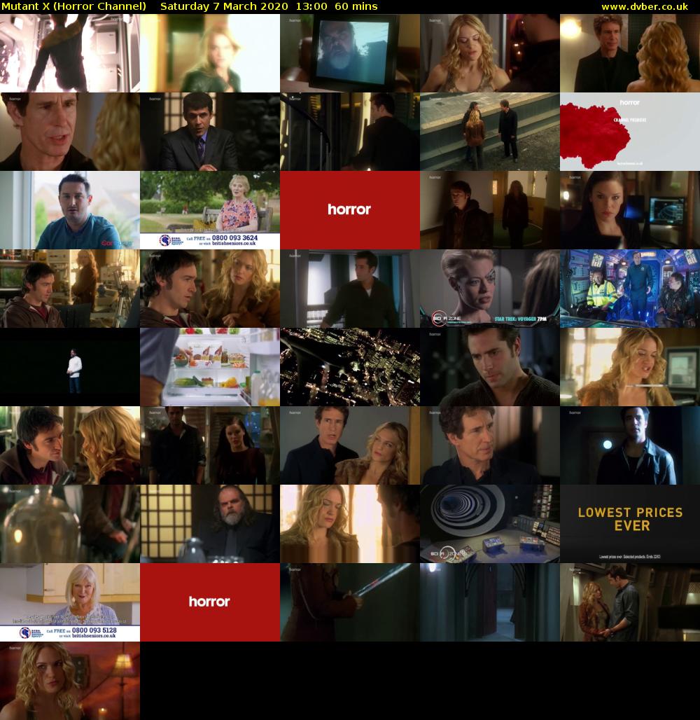 Mutant X (Horror Channel) Saturday 7 March 2020 13:00 - 14:00