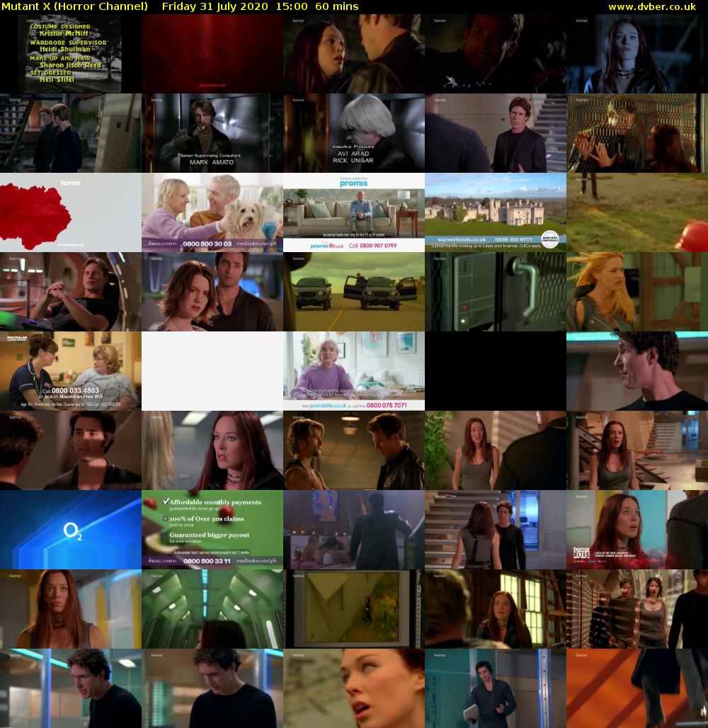 Mutant X (Horror Channel) Friday 31 July 2020 15:00 - 16:00