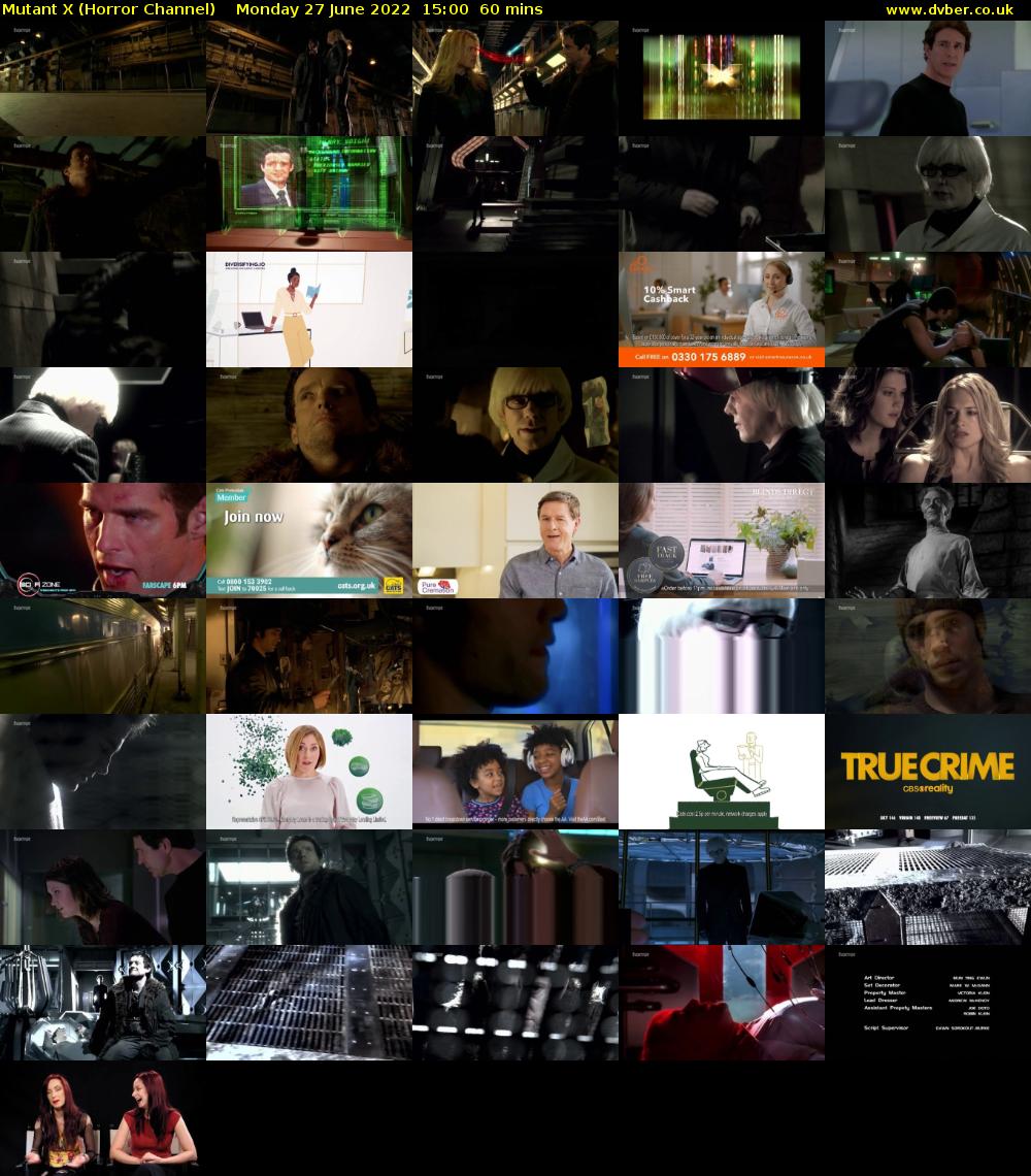 Mutant X (Horror Channel) Monday 27 June 2022 15:00 - 16:00