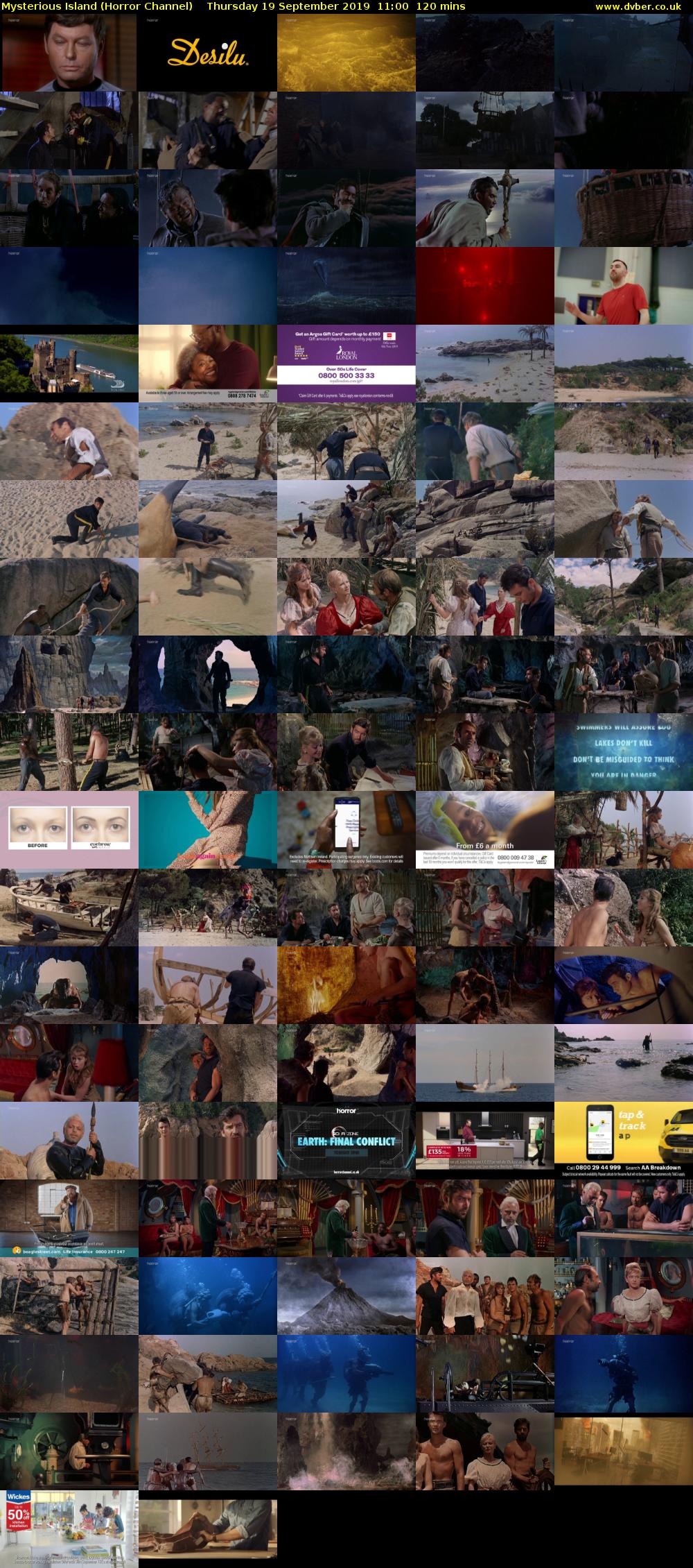 Mysterious Island (Horror Channel) Thursday 19 September 2019 11:00 - 13:00
