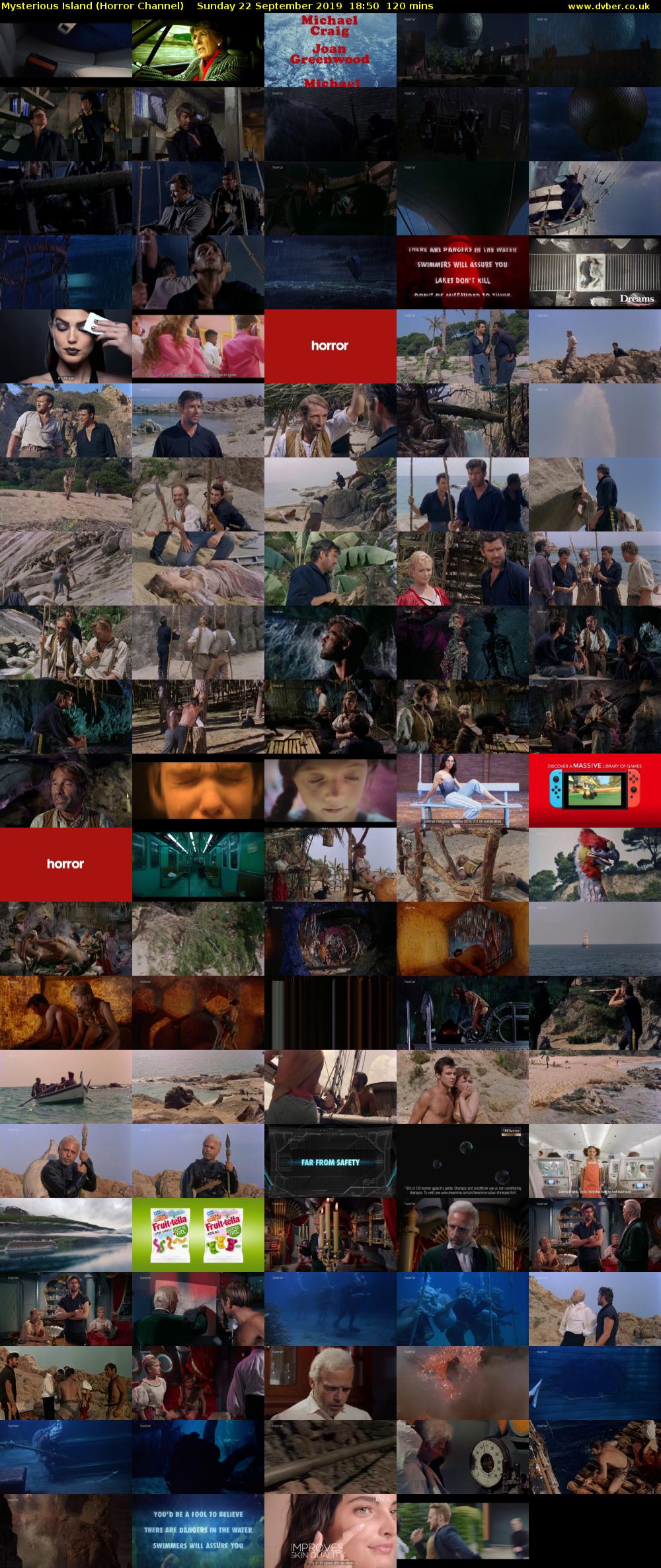 Mysterious Island (Horror Channel) Sunday 22 September 2019 18:50 - 20:50
