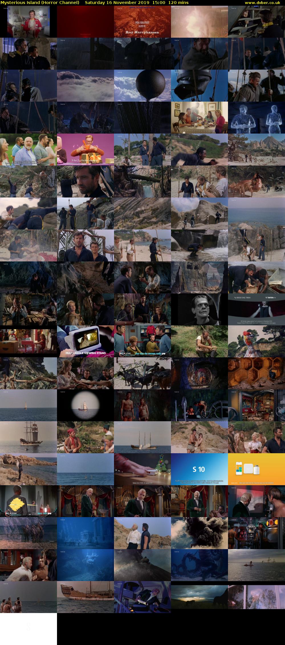Mysterious Island (Horror Channel) Saturday 16 November 2019 15:00 - 17:00