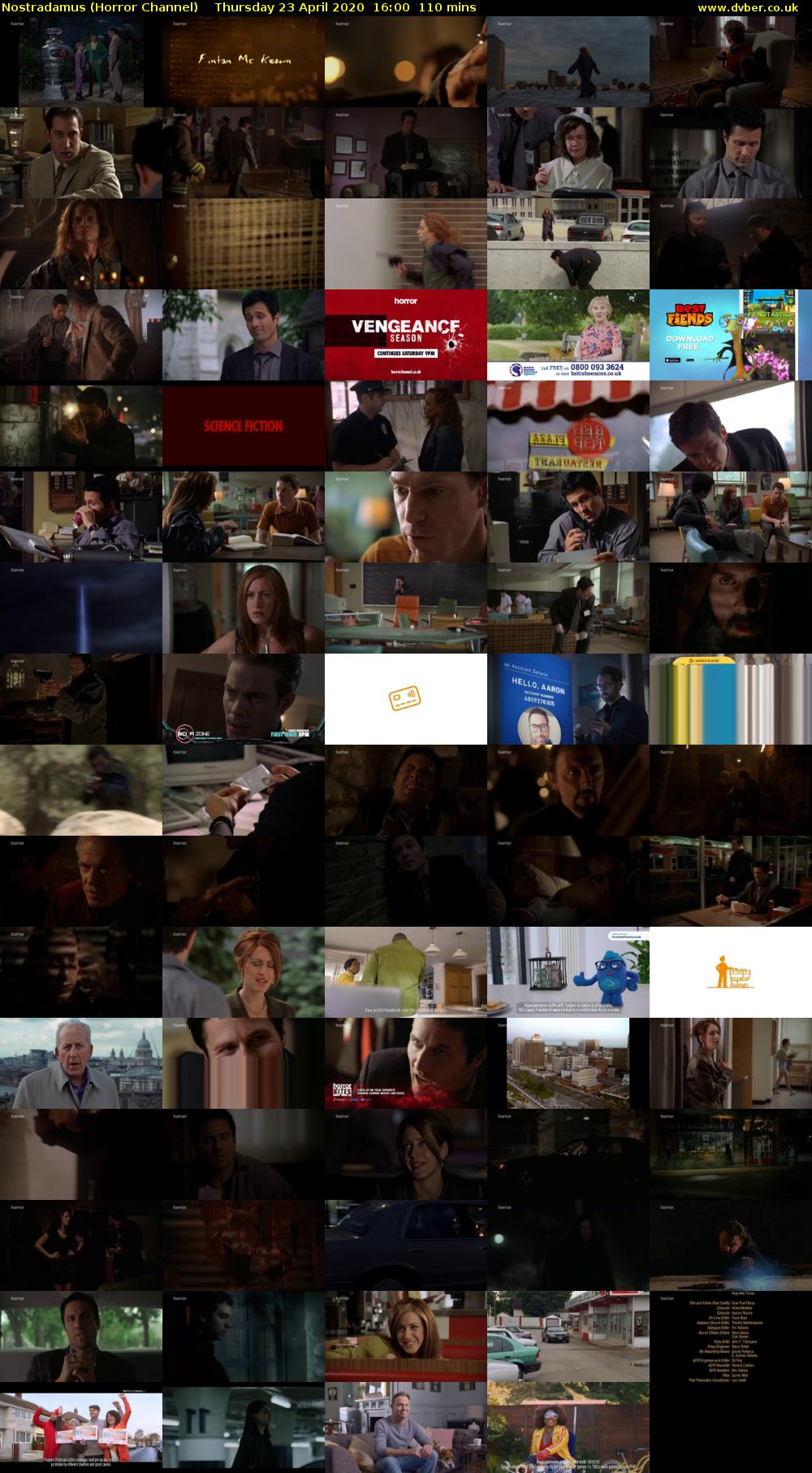 Nostradamus (Horror Channel) Thursday 23 April 2020 16:00 - 17:50