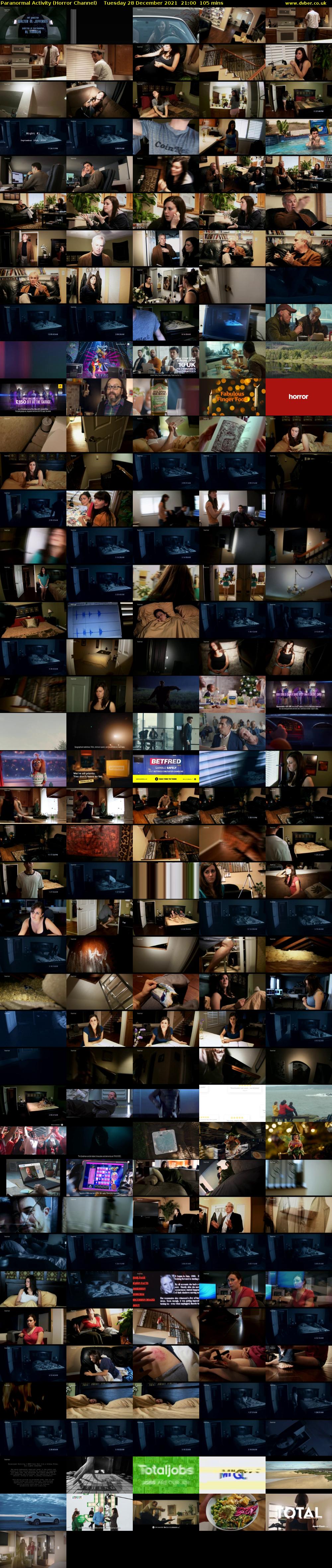 Paranormal Activity (Horror Channel) Tuesday 28 December 2021 21:00 - 22:45