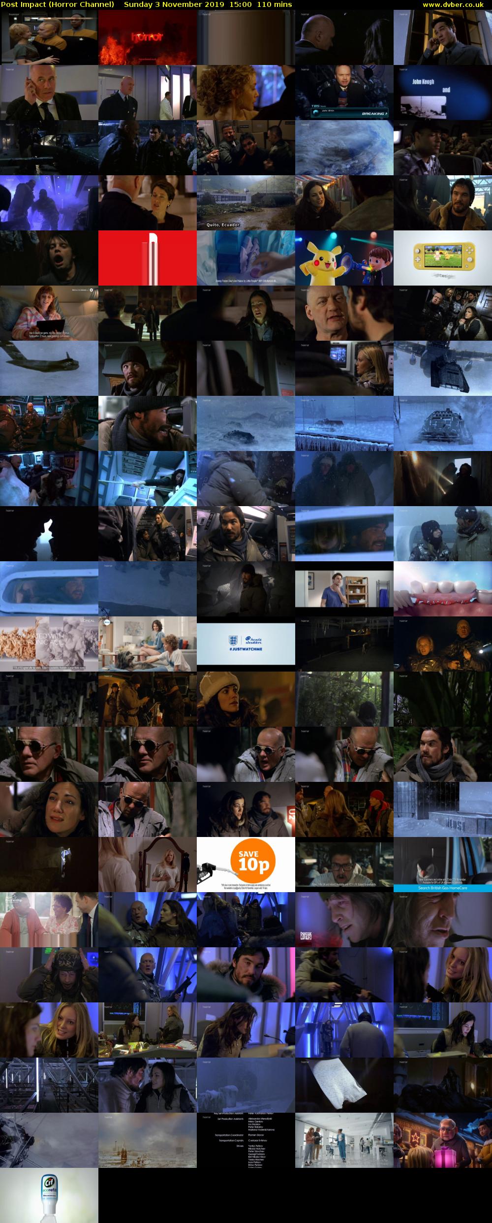 Post Impact (Horror Channel) Sunday 3 November 2019 15:00 - 16:50