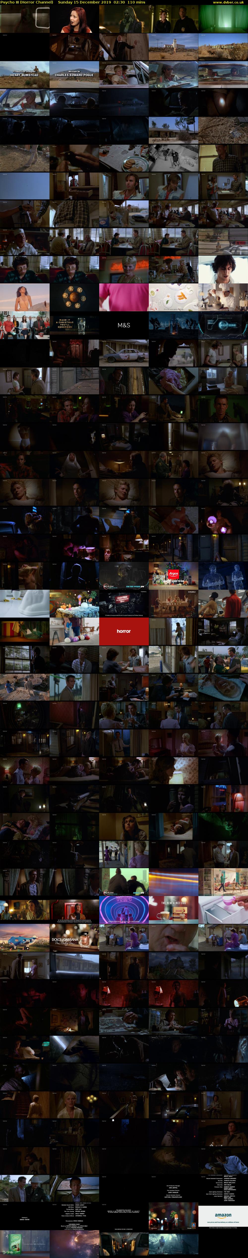 Psycho III (Horror Channel) Sunday 15 December 2019 02:30 - 04:20