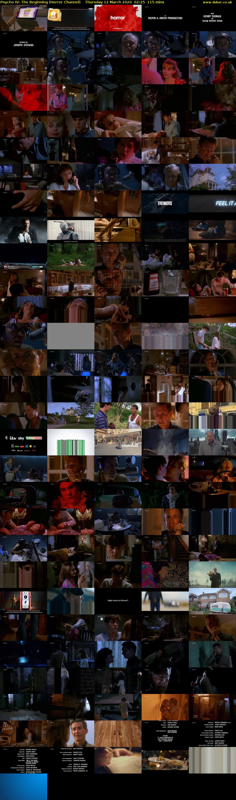 Psycho IV: The Beginning (Horror Channel) Thursday 12 March 2020 02:25 - 04:20
