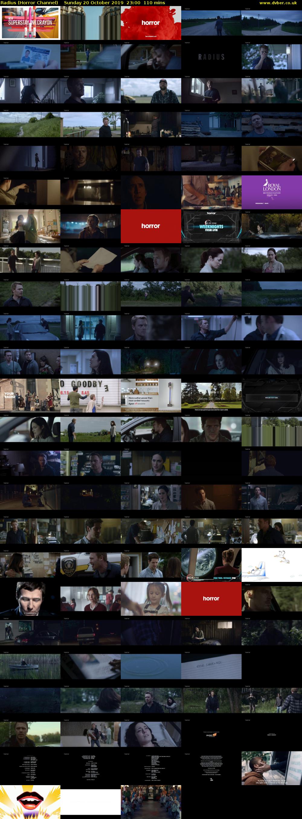 Radius (Horror Channel) Sunday 20 October 2019 23:00 - 00:50